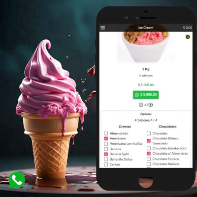 Fácil selección de gustos de helado